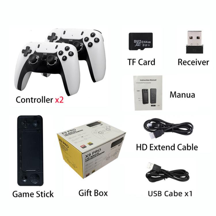 X9 PRO HD 2.4G Wireless Game Console Home Retro Game Player, 64GB Battery, 128GB Battery, 256GB Battery, 64GB Charging, 128GB Charging, 256GB Charging