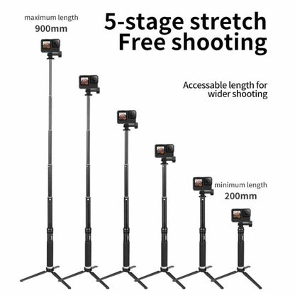 TELESIN 0.9M Selfie Stick Monopod Tripod Compatible With Action Cameras And Smartphones, Aluminum Alloy Tripod, Plastic Tripod
