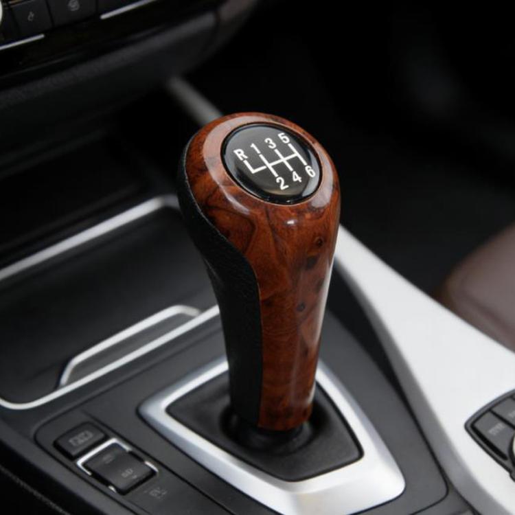 FCXN-A11 For BMW Car Wood Grain Gear Shift Knob Gear Lever Accessories, 5 Speed, 6 Speed