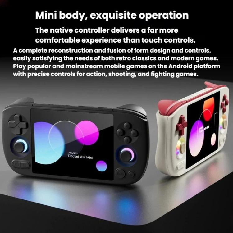AYANEO Pocket AIR Mini 4.2 Inch 60Hz LCD Screen Android 11 Handheld Game Console Hall Effect Joystick Game Player, White 2G+32G, Black 2G+32G, Retro 3G+64G, White 3G+64G, Black 3G+64G