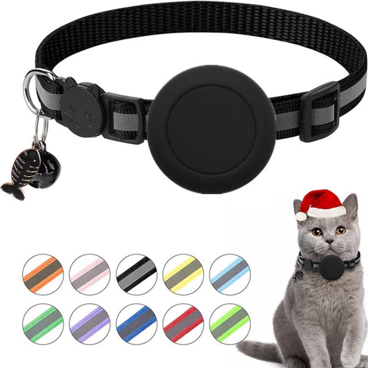 For AirTag 2nd Gen / AirTag 1st Gen Waterproof  Silicone Holder Cat Collar With Safety Breakaway Buckle And Fish & Bell Pendant
