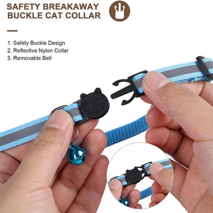 For AirTag 2nd Gen / AirTag 1st Gen Waterproof  Silicone Holder Cat Collar With Safety Breakaway Buckle And Fish & Bell Pendant