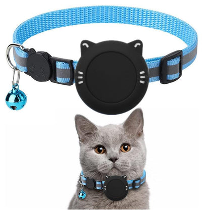 For AirTag Waterproof  Silicone Holder Cat Collar With Safety Breakaway Buckle And Fish & Bell Pendant
