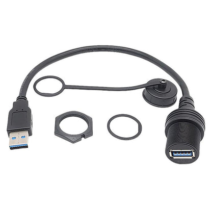 AMAF-Datenladekabel, USB3.0, USB2.0, 1 m, für Armaturenbrettverlängerung, Auto, Boot, Yacht, Stecker auf Buchse