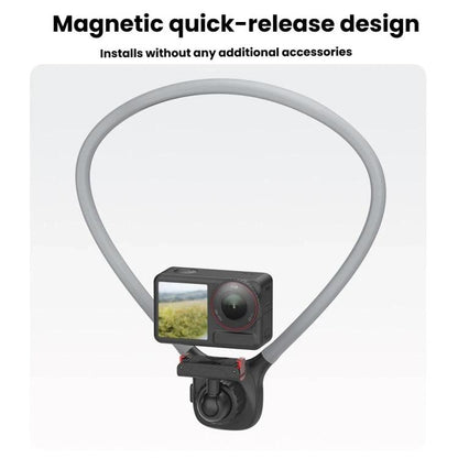 Magnetic Quick-Release Neck Mount For DJI Osmo 360 / Action 5 Pro/ 4 / 3 with 360-Degree Rotating Ball Head & Chest Strap, Neck Mount