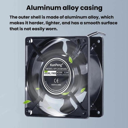 Ventilateur de refroidissement AC KunPeng 23W 12cm à roulement à billes pour humidificateur industriel, 110V, 220V, 380V