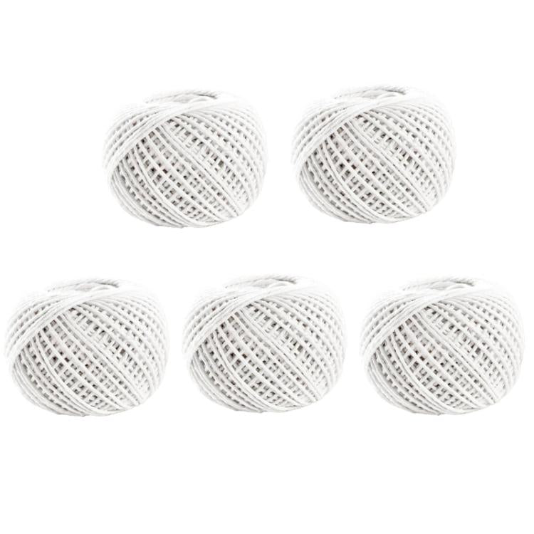 5pcs 70m DIY Food Packaging Rope Cotton Thread, Beige, Blue White, Red White, Pink White, White Green, White