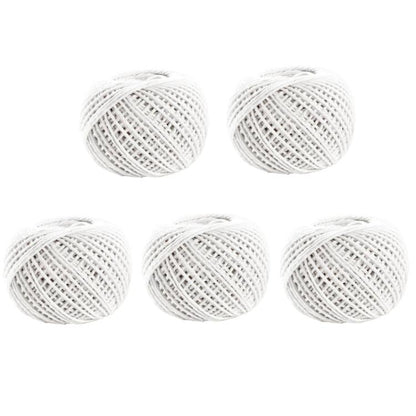 5pcs 70m DIY Food Packaging Rope Cotton Thread, Beige, Blue White, Red White, Pink White, White Green, White