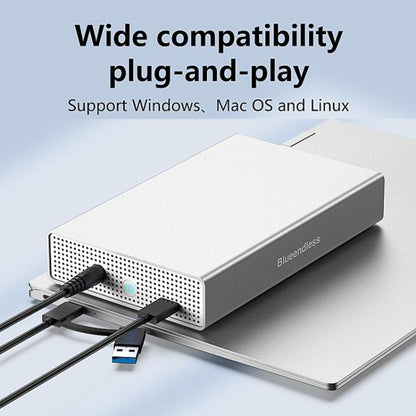 Blueendless U35KS SAS/SATA Mobile Hard Disk Enclosure 2.5/3.5 inch Desktop Laptop Full Metal SSD Enclosure, US Plug, EU Plug, UK Plug, AU Plug