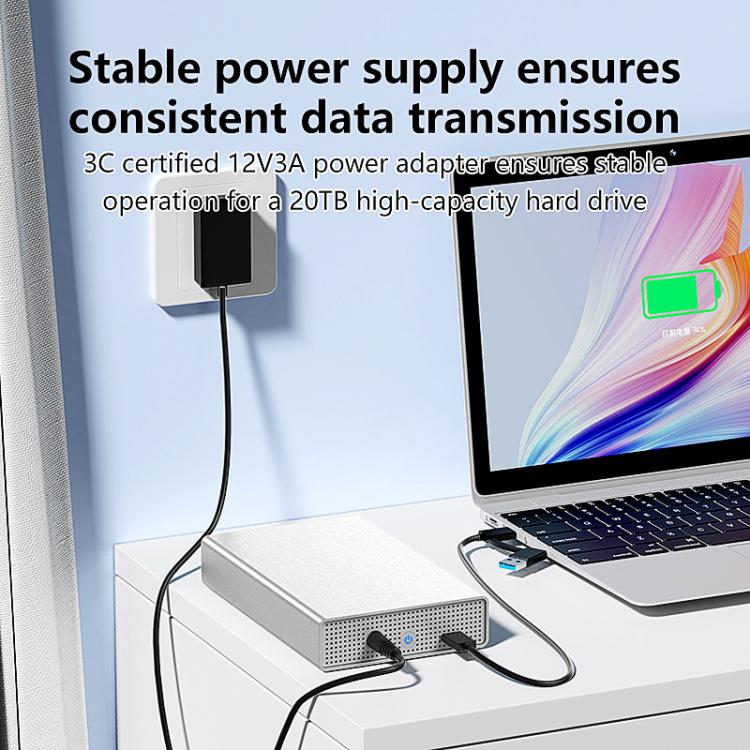 Blueendless U35KS SAS/SATA Mobile Hard Disk Enclosure 2.5/3.5 inch Desktop Laptop Full Metal SSD Enclosure, US Plug, EU Plug, UK Plug, AU Plug