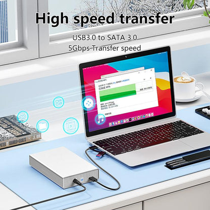 Blueendless U35KS SAS/SATA Mobile Hard Disk Enclosure 2.5/3.5 inch Desktop Laptop Full Metal SSD Enclosure, US Plug, EU Plug, UK Plug, AU Plug