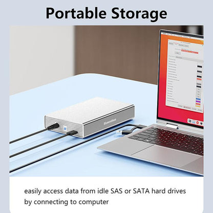 Blueendless U35KS SAS/SATA Mobile Hard Disk Enclosure 2.5/3.5 inch Desktop Laptop Full Metal SSD Enclosure, US Plug, EU Plug, UK Plug, AU Plug