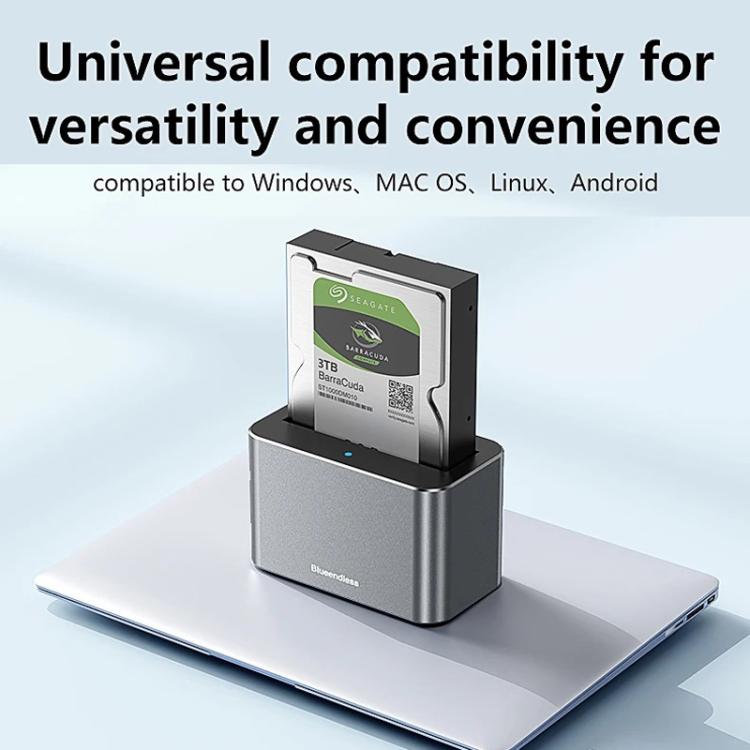 Blueendless HD01S SAS/SATA Universal Hard Drive Dock 2.5/3.5 Inch 20TB Computer Desktop Type-C Hard Drive Enclosure 3.0, US Plug, EU Plug, UK Plug, AU Plug