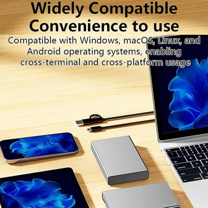Blueendless U23QC 2.5 inch Mobile Hard Drive Enclosure USB3.0 Metal SATA Serial Port Laptop External Solid State SSD, 10mm, 15mm