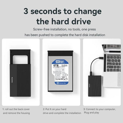 Blueendless MR23G Type-C 3.0 SATA 2.5 inch Solid State Mechanical Aluminum Mobile Hard Drive Enclosure