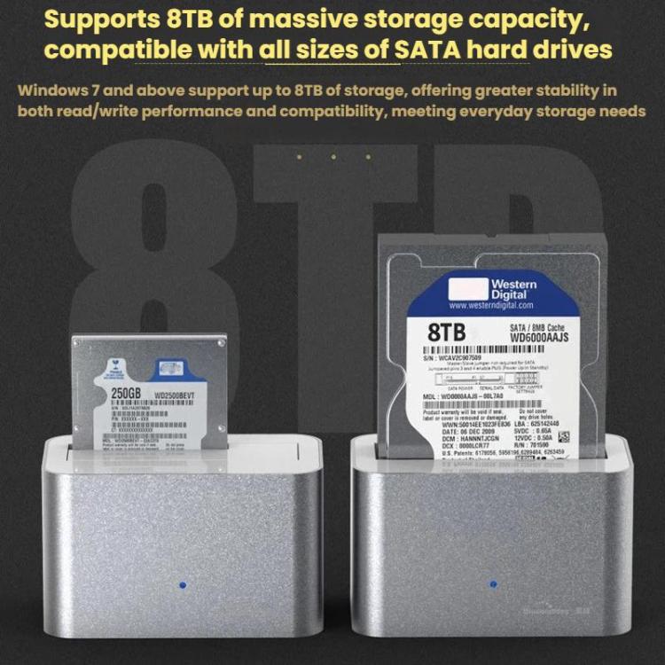 Blueendless HD01 2.5/3.5 Inch Hard Drive Enclosure USB 3.0 Desktop Computer SATA Solid-State/Mechanical External Portable Hard Drive Case, US Plug, EU Plug, UK Plug, AU Plug
