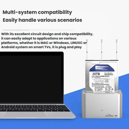 Blueendless HD01 2.5/3.5 Inch Hard Drive Enclosure USB 3.0 Desktop Computer SATA Solid-State/Mechanical External Portable Hard Drive Case, US Plug, EU Plug, UK Plug, AU Plug