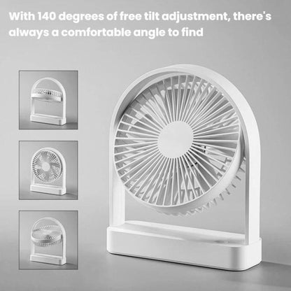 Mini-ventilateur de bureau F3A Slim, ventilateur de bureau USB silencieux pour la maison, ventilateur portable rechargeable