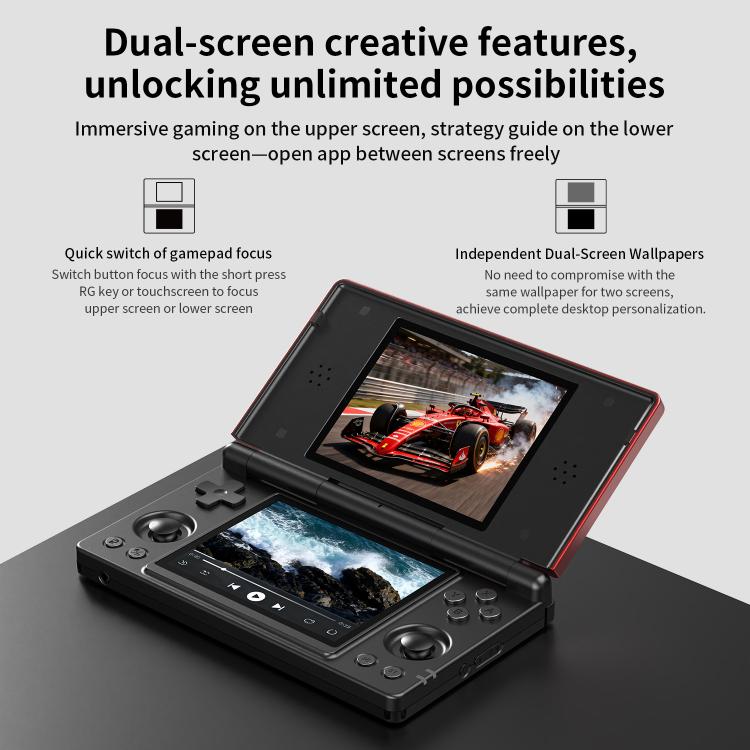 ANBERNIC RG DS Flip Dual-Screen Handheld Game Console 4-Inch IPS Touchscreen AI Gaming Device 3+32G