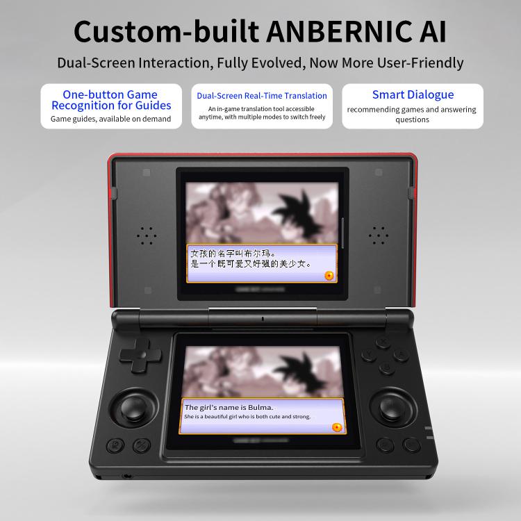 ANBERNIC RG DS Flip Dual-Screen Handheld Game Console 4-Inch IPS Touchscreen AI Gaming Device 3+32G