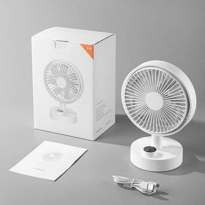 Ventilateur rotatif de bureau multifonctionnel portable pour la maison, la chambre et le bureau, silencieux, chargement USB, Standard F4, Écran F4