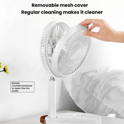 Ventilateur pliant télescopique de bureau F11, mini-ventilateur de bureau portable rechargeable d'extérieur, F11