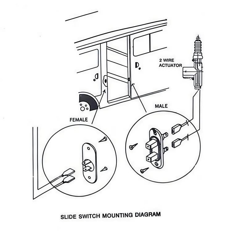 Automotive Universal Push-pull Sliding Door Lock Contact Electrode Switch