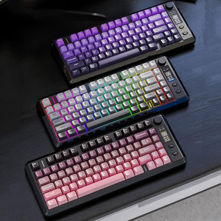Clavier mécanique sans fil double mode Bluetooth FREE WOLF M75 russe avec capuchons PBT dégradés et écran d'affichage