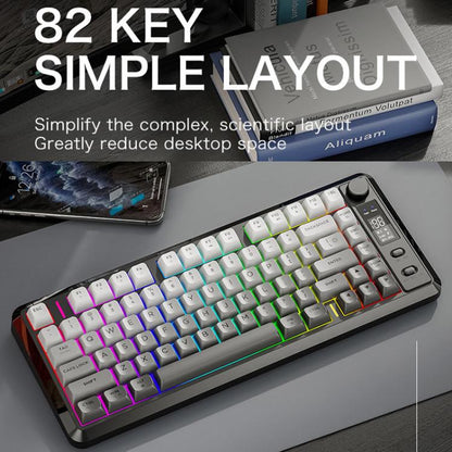Clavier mécanique sans fil double mode Bluetooth FREE WOLF M75 russe avec capuchons PBT dégradés et écran d'affichage