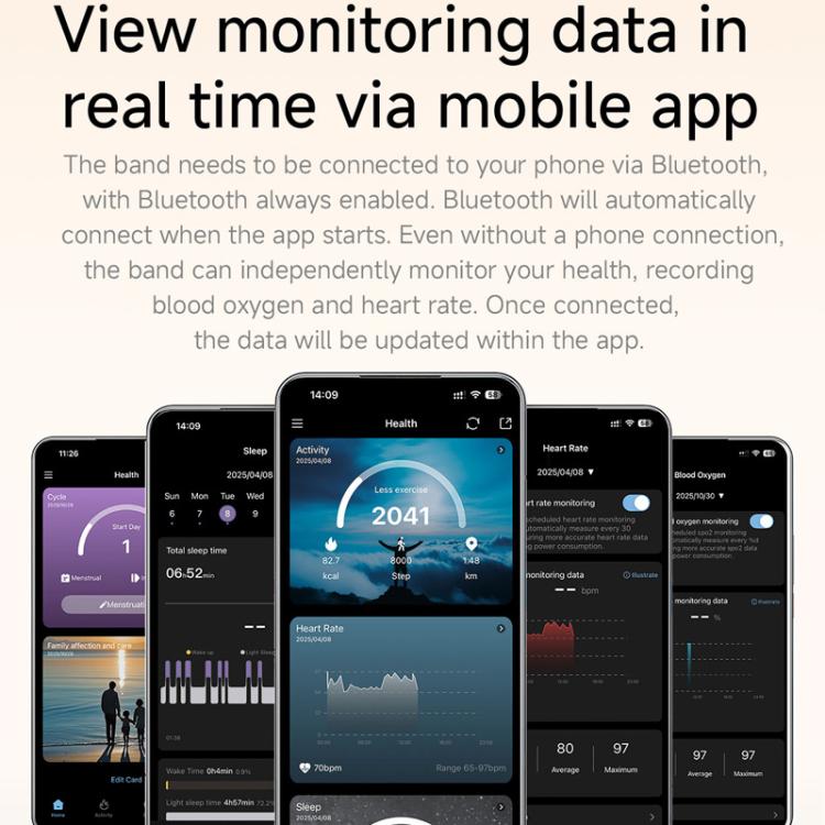 Smart Screenless Bracelet With Heart Rate Monitor Pedometer Sleep Tracker Wristband For Men & Women