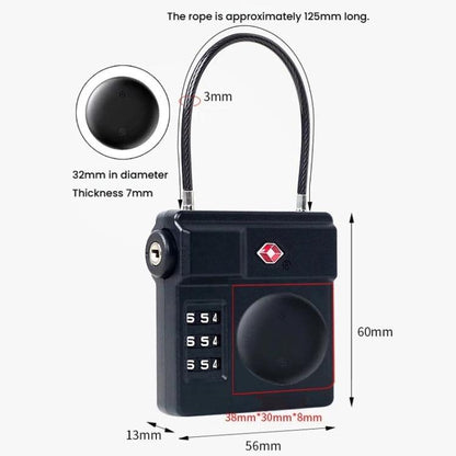 TSA Combination Luggage Lock AirTag-Compatible Lock, Without Locator, With Locator