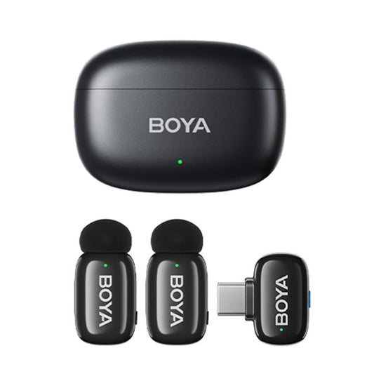 BOYA Mini Finger Microphone Wireless Lapel Clip Mobile Live Streaming Noise Reduction Recording Microphone, Type-C 1 To 1, Type-C 1 To 2+Charging Case, 8 Pin 1 To 1