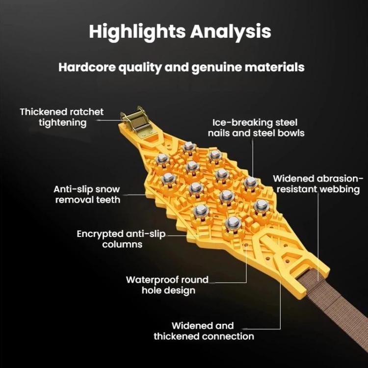 ML-1287 Universal Car Track-Type Anti-Skid Chains Off-Road Vehicle Tire Ice Breaking Chains