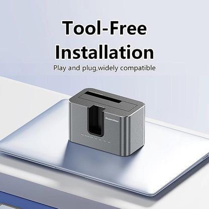 Blueendless HD01N Dual-Bay 2.5/3.5 Inch SATA Hard Drive Enclosure M.2 NVMe SSD Reader Offline Cloning Device, US Plug, EU Plug, UK Plug