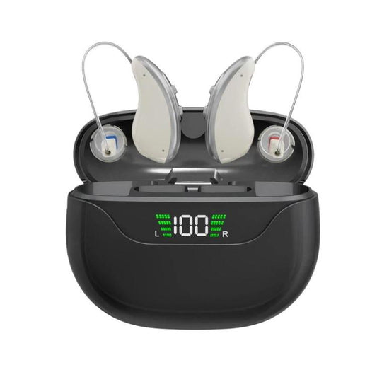 16-Channel Open Fit Behind-The-Ear Hearing Aids Dual Devices With Magnetic Digital Display Charging Case, Magnetic