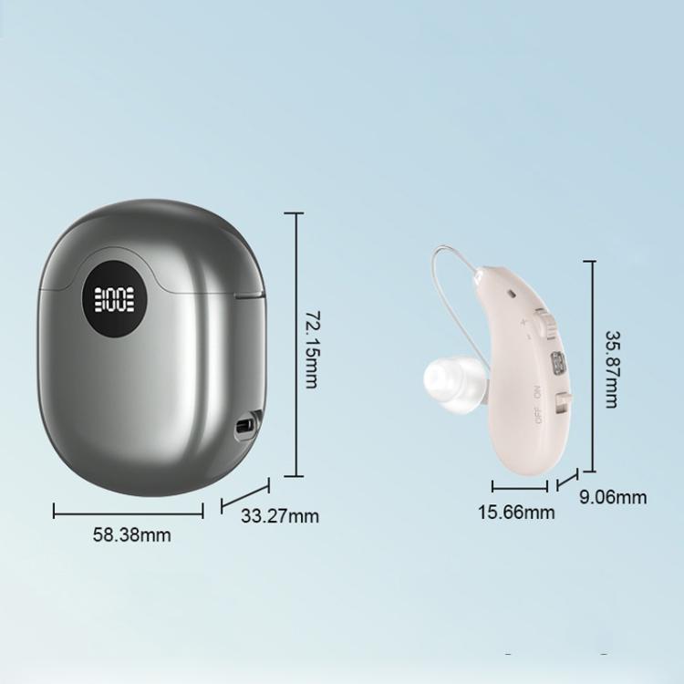 16-Channel Long-Lasting Battery BTE Hearing Aids Dual Devices With Digital Display Charging Case, Long-Lasting Battery
