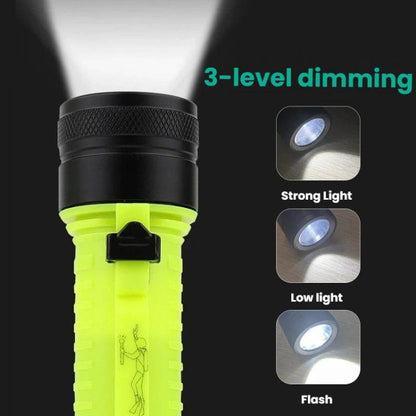 80m Waterproof Diving Flashlight Amphibious LED Light for Outdoor and Underwater Use, Rechargeable Version, External Battery Version