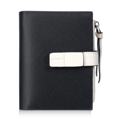 Baellerry N7101 Women Compact Snap Closure Wallet Multiple Card Slots Zippered Coin Pocket
