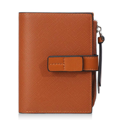 Baellerry N7101 Women Compact Snap Closure Wallet Multiple Card Slots Zippered Coin Pocket