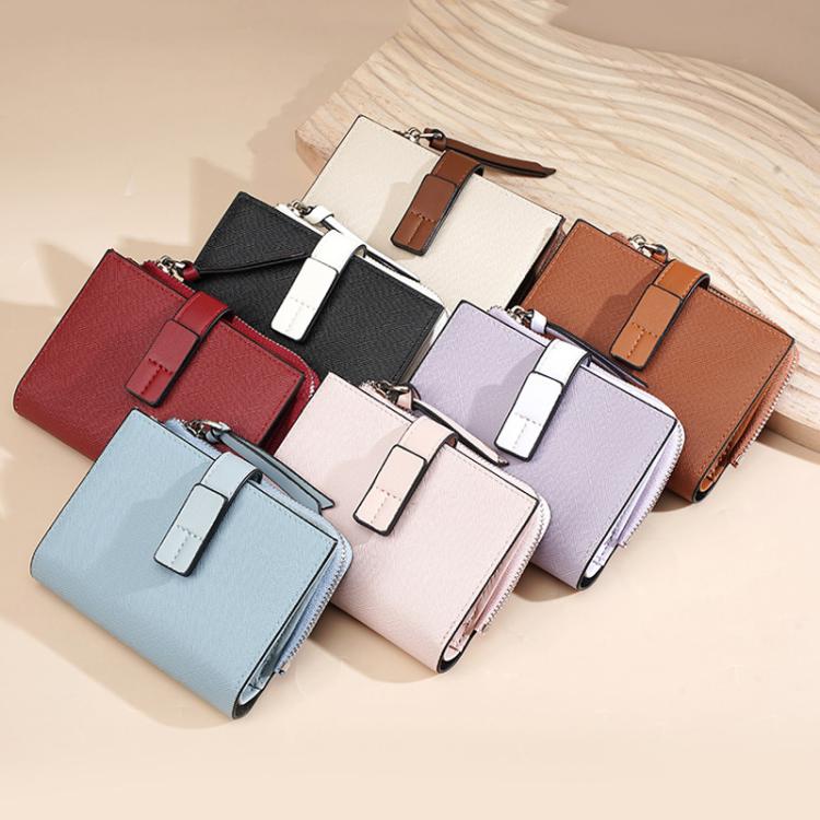 Baellerry N7101 Women Compact Snap Closure Wallet Multiple Card Slots Zippered Coin Pocket