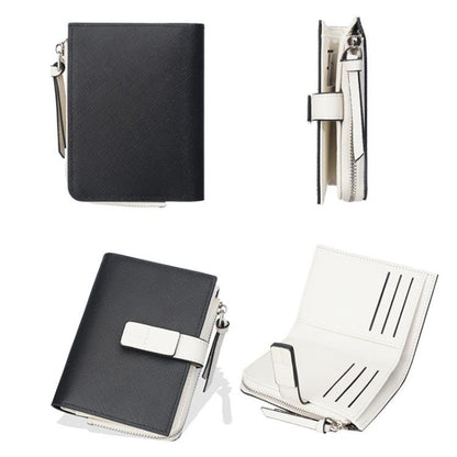 Baellerry N7101 Women Compact Snap Closure Wallet Multiple Card Slots Zippered Coin Pocket