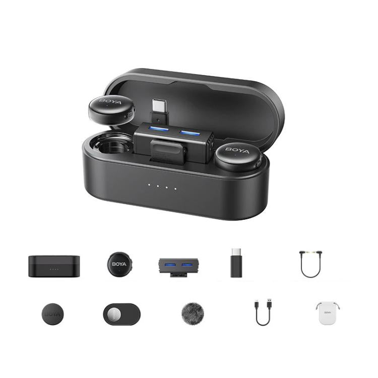 Button Wireless Lapel Microphone AI Noise Reduction With Hi-Fi Sound Quality Mobile Live Streaming Microphone, BOYA LINK3-02 Type-C