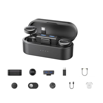 Button Wireless Lapel Microphone AI Noise Reduction With Hi-Fi Sound Quality Mobile Live Streaming Microphone, BOYA LINK3-02 Type-C