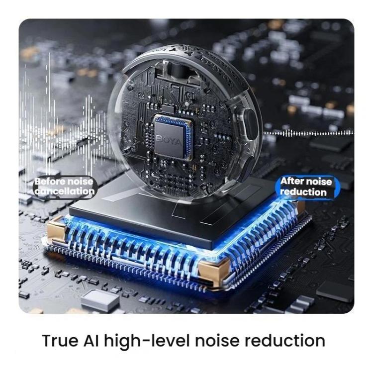 Button Wireless Lapel Microphone AI Noise Reduction With Hi-Fi Sound Quality Mobile Live Streaming Microphone, BOYA LINK3-02 Type-C
