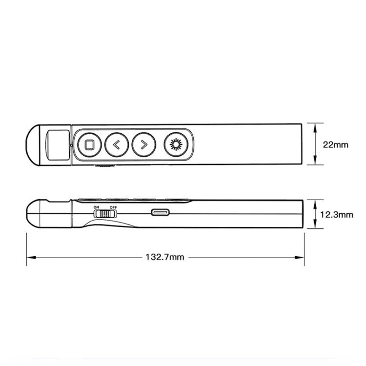 Digital Display Rechargeable Presentation Remote Laser Pointer RF 2.4GHz 100M Control Range