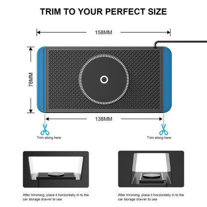 For Apple / Huawei / Xiaomi Qi Standard Car Magnetic Wireless Charging Anti-Slip Mat With Indicator Light, USB, Type-C
