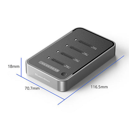 Blueendless DB2804NA Four-Bay NVMe Drive Enclosure M.2 1 To 3 Cloning Copying Device External SSD Enclosure External Reader, US Plug, EU Plug, UK Plug