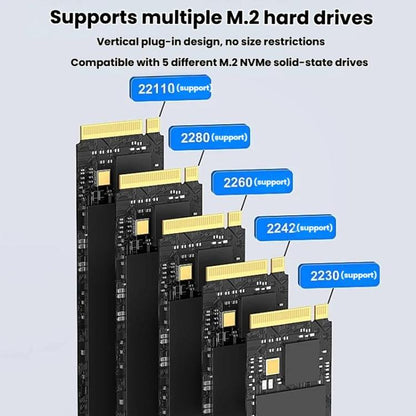Blueendless DB2804NA Four-Bay NVMe Drive Enclosure M.2 1 To 3 Cloning Copying Device External SSD Enclosure External Reader, US Plug, EU Plug, UK Plug
