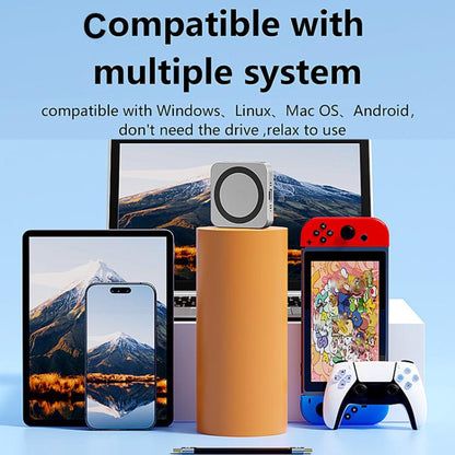 Blueendless M3NF M.2 NVMe Magnetic Hard Drive Enclosure PD100W Built-In Turbo Fan Solid-State Portable Hard Drive Enclosure, M3NF