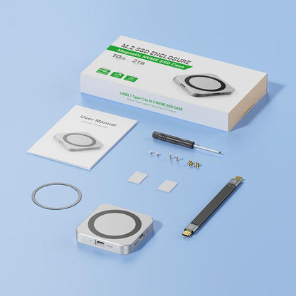 Blueendless M3NF M.2 NVMe Magnetic Hard Drive Enclosure PD100W Built-In Turbo Fan Solid-State Portable Hard Drive Enclosure, M3NF